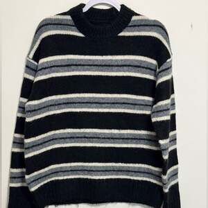 H&M Black and Gray Striped Sweater